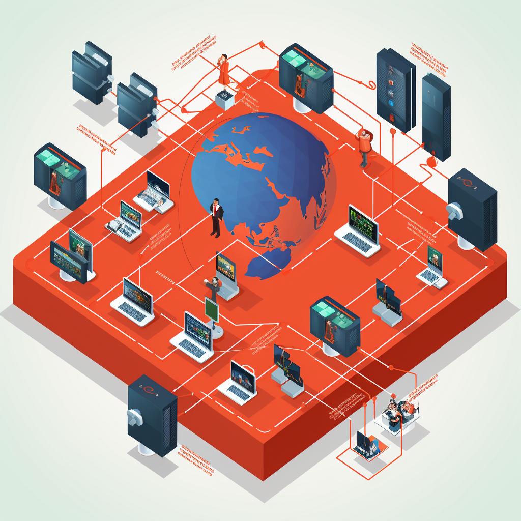 A network diagram showing the implementation of firewalls, IDS, and antivirus software