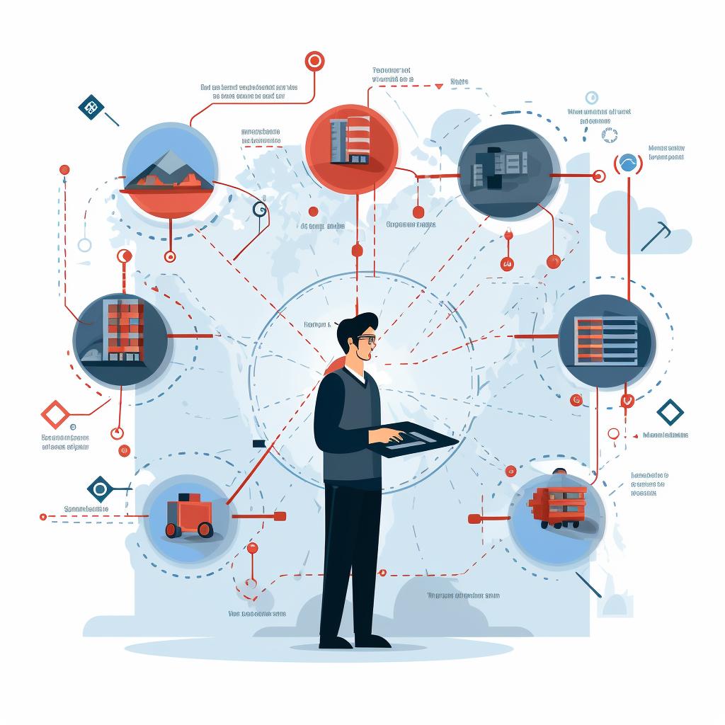 A person implementing security measures on a network diagram