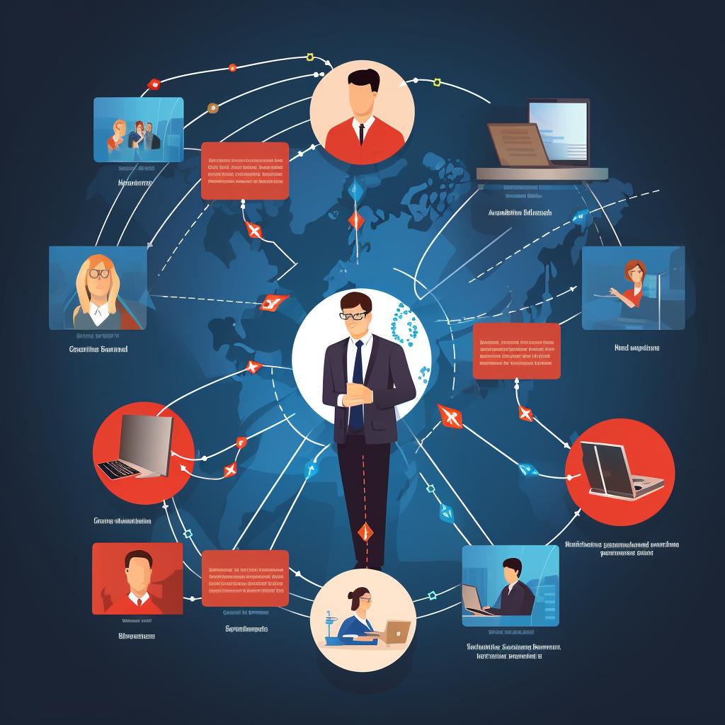 An infographic showing a communication flowchart during a cyber incident.